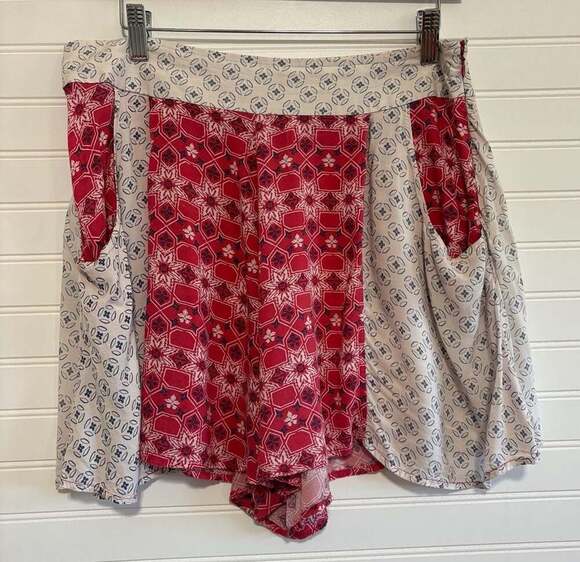 Free People Pants - Free People Boho Mixed Print Patchwork Shorts with Pockets size 12